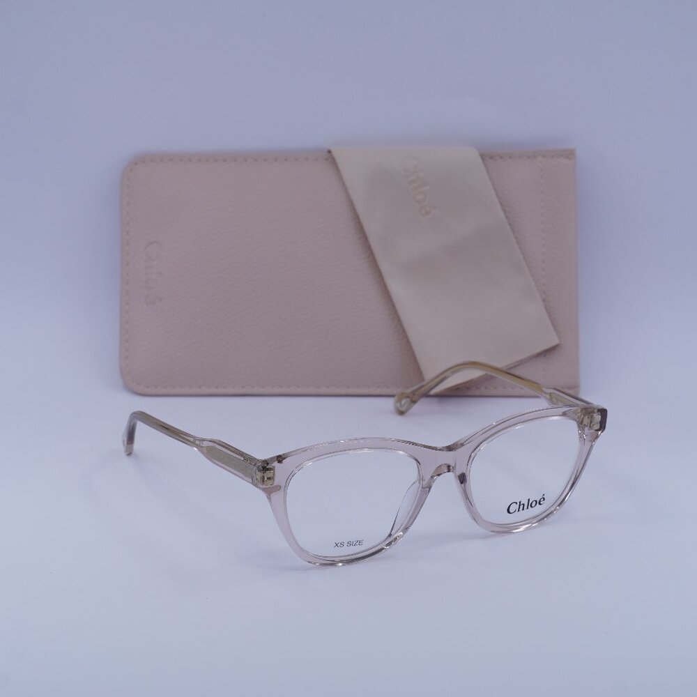 Chloe CH0085O 003 Square Eyeglasses 49mm - Transparent Pink